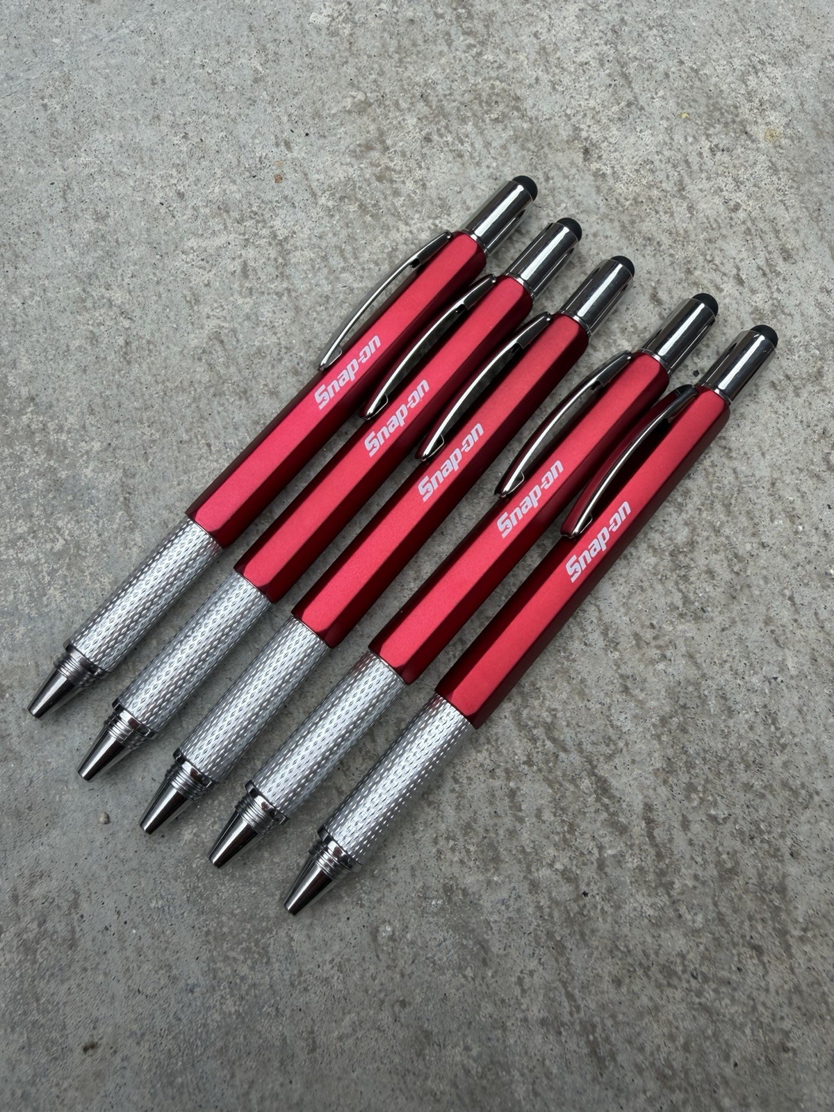 Snap On Tools Set Of 5 Ballpoint Pens 7-in-1 Multi-tool Heavy Duty Snap-On Snap On Tools Set Of 5 Ballpoint Pens 7-in-1 Multi-tool Heavy Duty Snap-On