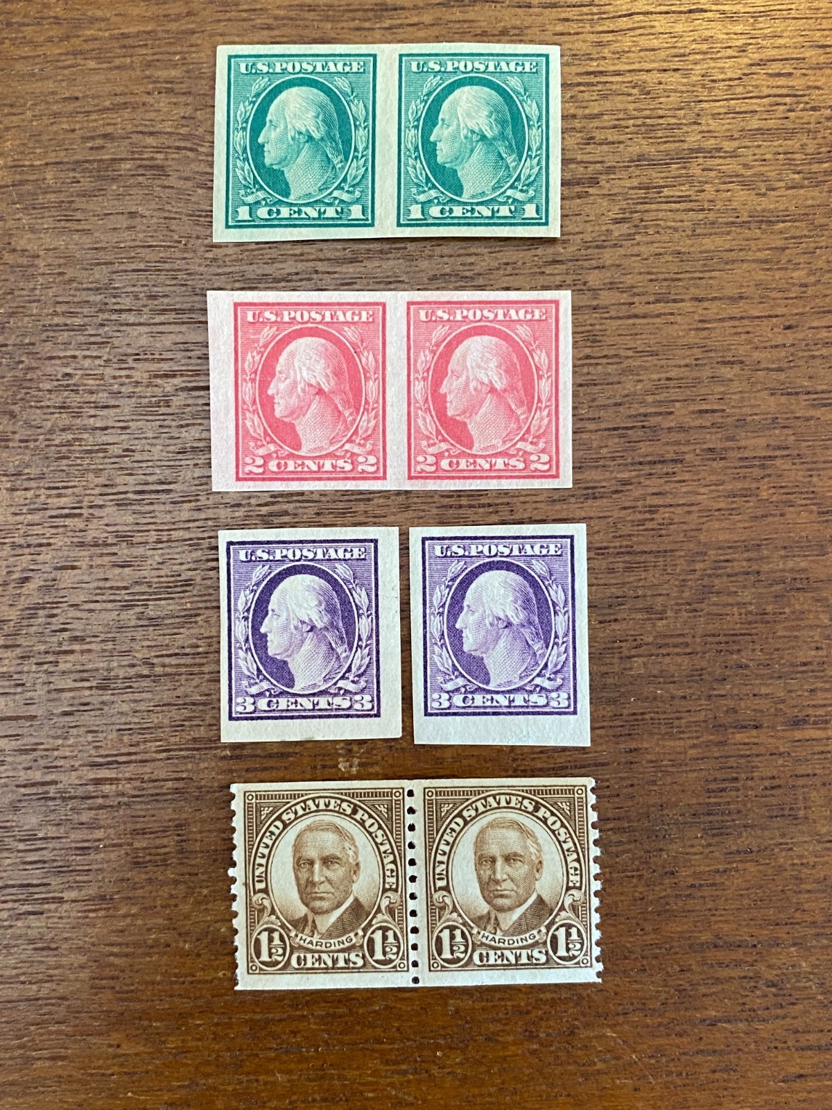 US 1916-14, Scott 481 482 483 484? Imperforate Pairs, MH OG, 