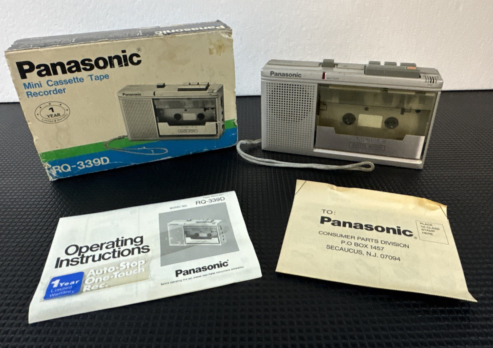 Vtg. Panasonic RQ-339 Portable Cassette Tape Recorder with Box Japan