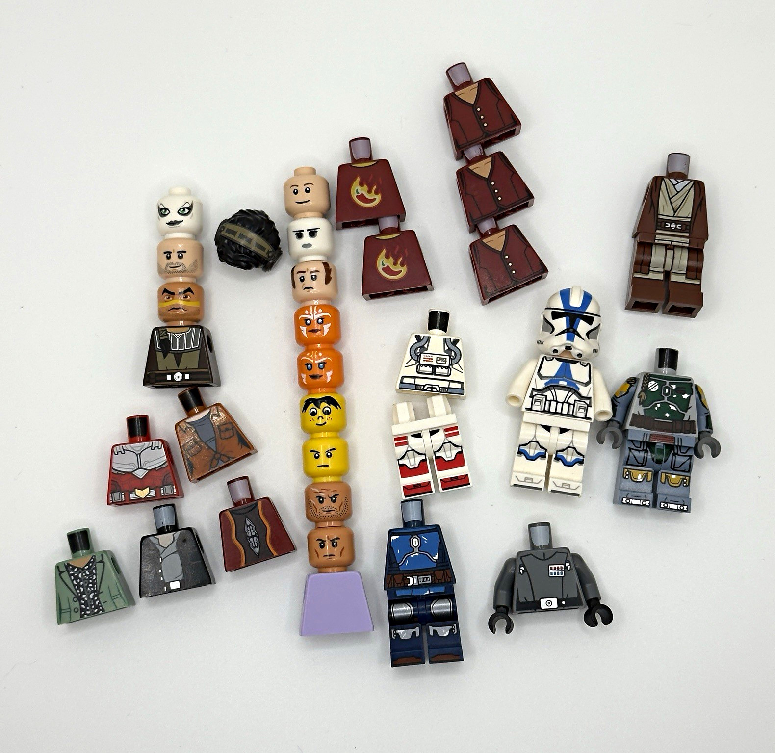 LEGO Star Wars Minifigure Parts Lot Boba/Clone/Mandalorian/Vos