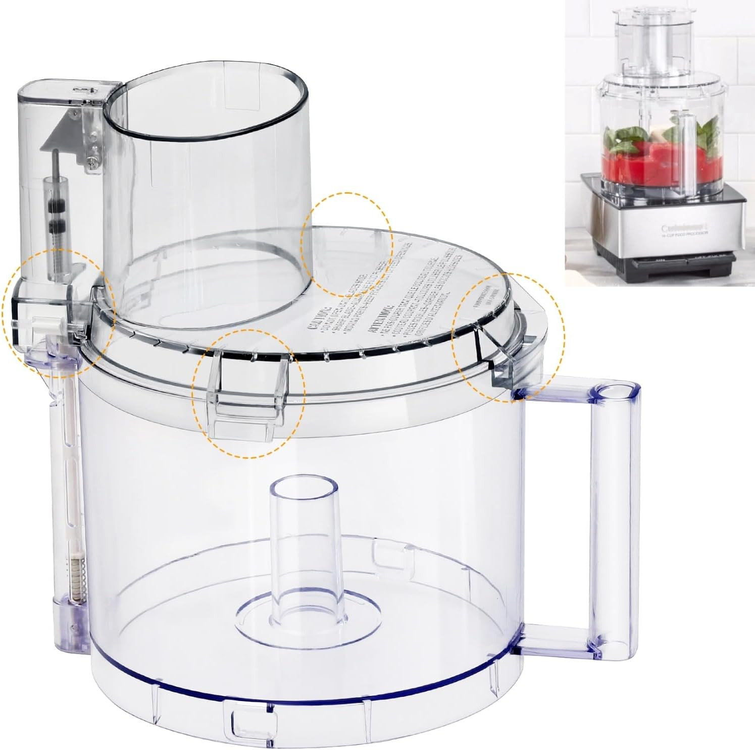 4 Locking Tabs DLC-005AGTXT1 Bowl and DFP-14NWBCT1X Cover 14-Cup Food Processor