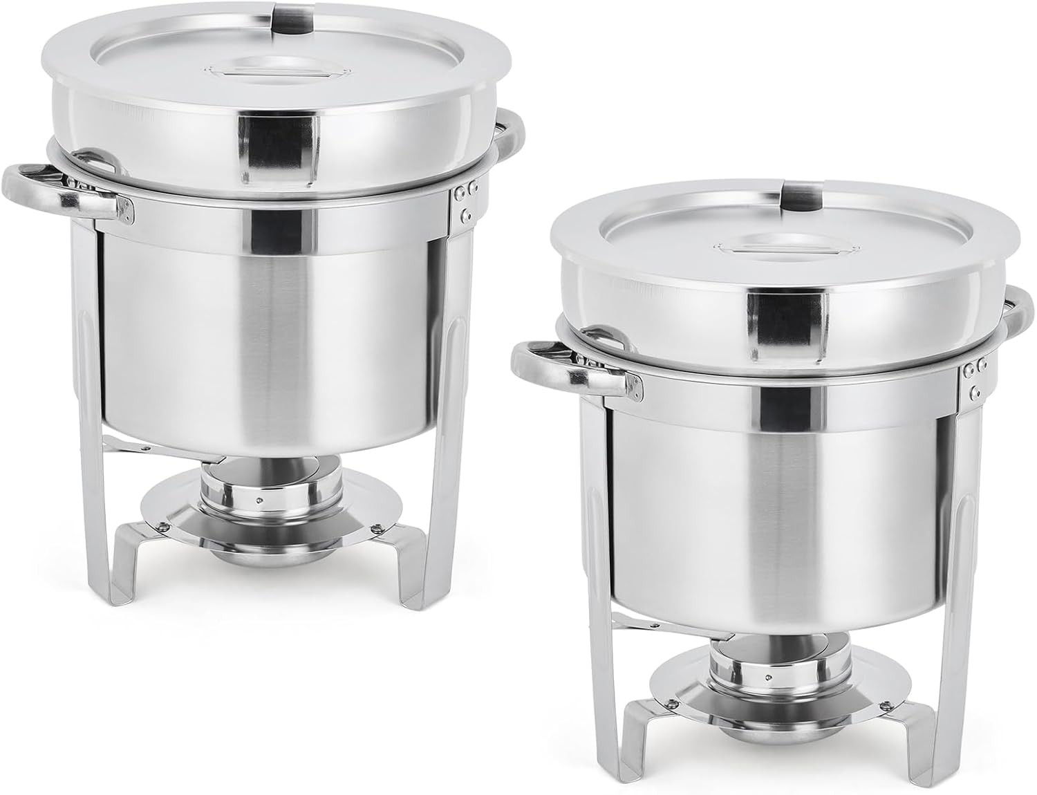 2x Stainless Steel Soup Warmer Fuel Holder Soup Station Commercial Grade Silver