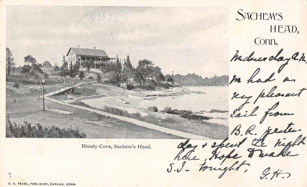 Sachem's Head Connecticut Bloody Cove Antique Postcard J63553