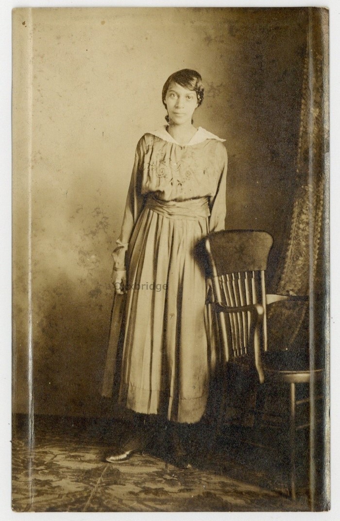 Elegant African American Teen RPPC Beautiful Black Female 1900 Girl Photo J13708