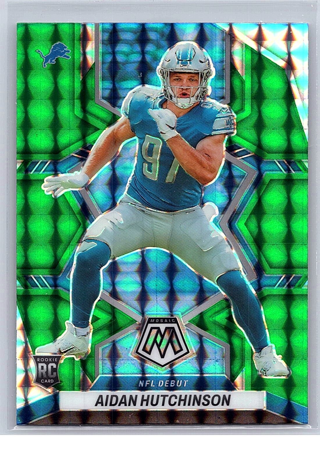 2022 Panini Mosaic - NFL Debut Aidan Hutchinson #287 Green Mosaic Prizm (RC)