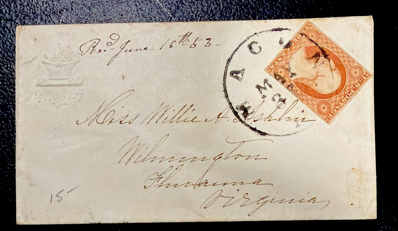 1851 # 10A ?3c Three Cent Washington, orange-brown, type II ? Stk166 1851 # 10A ?3c Three Cent Washington, orange-brown, type II ? Stk166