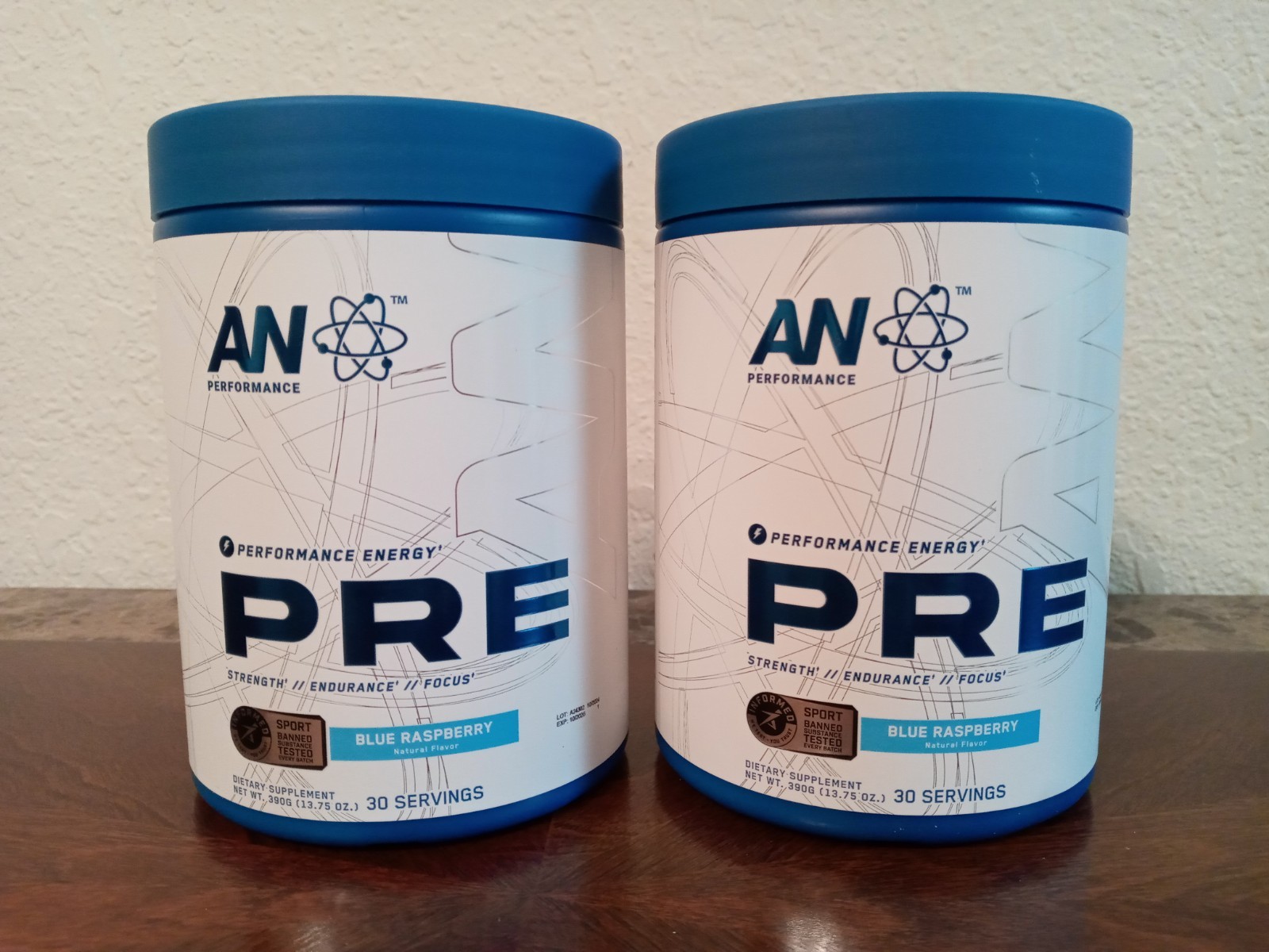 AN Performance Pre Workout Energy Drink/Blue Raspberry X2- 60 Servings/SEALED