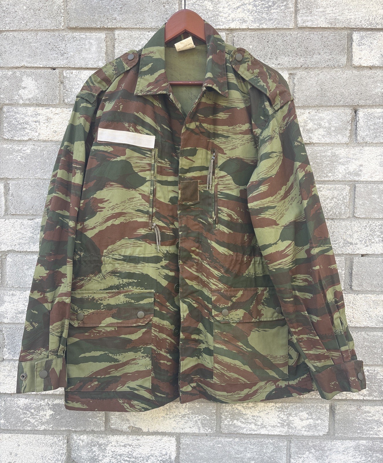 Vintage 1970s French Army F1 Lizard Tiger Camo Field Uniform Jacket Zaire