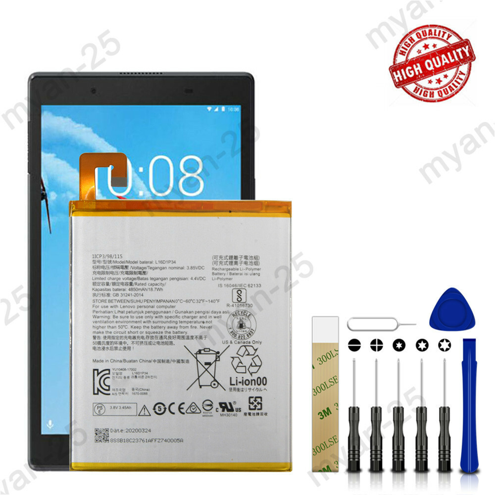New L16D1P34 Battery Replacement For Lenovo Tab E10 10