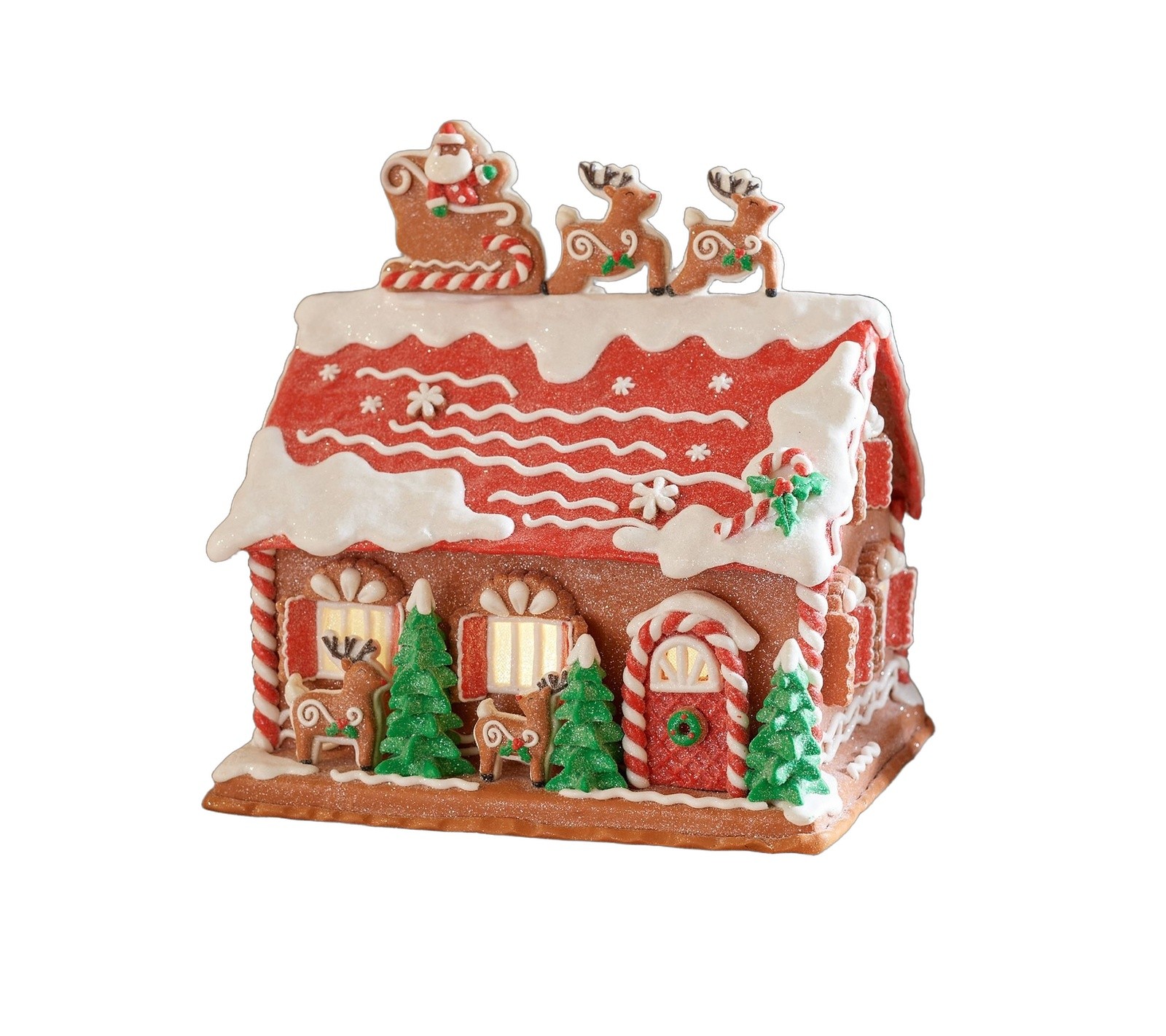 Valerie Parr Hill North Pole Lit Reindeer Barn, Clay Dough, Indoor Valerie Parr Hill North Pole Lit Reindeer Barn, Clay Dough, Indoor