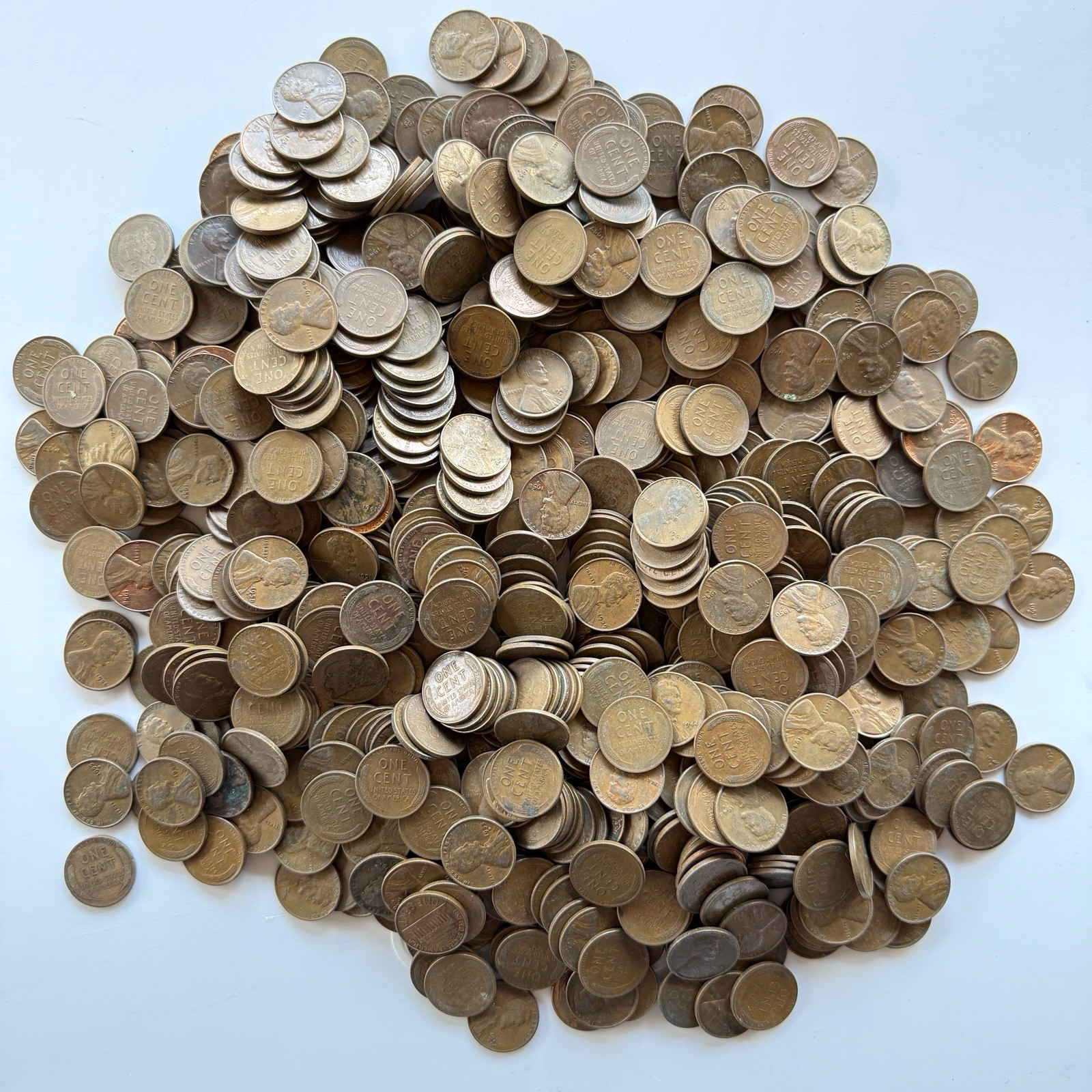 5.5 Pound Wheat Penny Estate Stash 1920s - 1950s Crisp Condition 810 Wheaties