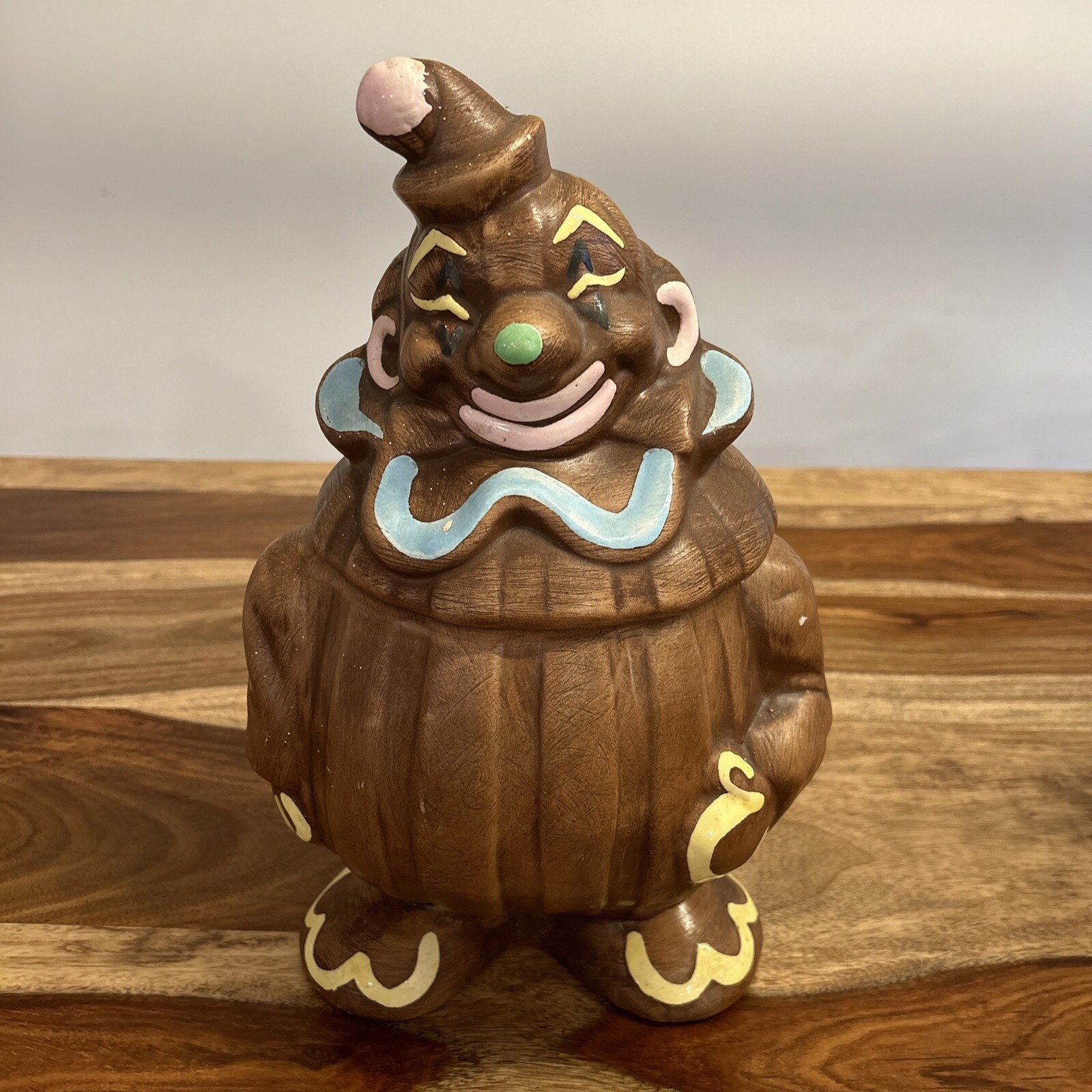 Vintage 1957 DeForest Standing Clown Cookie Jar 1950s Collectible Cookie Jar Vintage 1957 DeForest Standing Clown Cookie Jar 1950s Collectible Cookie Jar