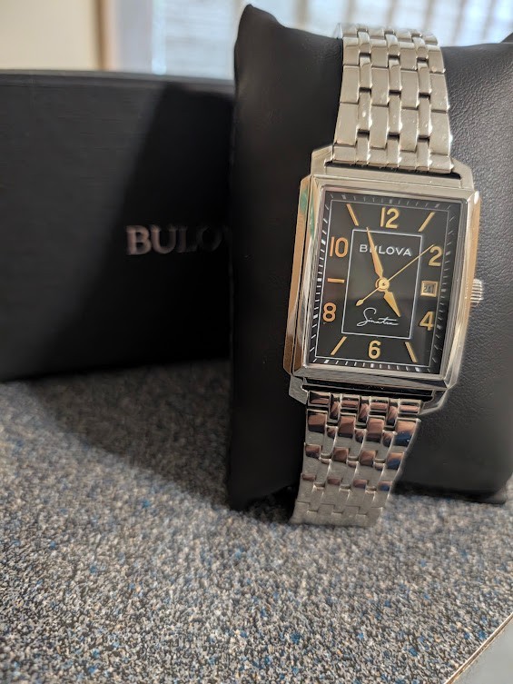Bulova Men\'s  Frank Sinatra  Silver case/bracelet  - Gold Hands  Brand New