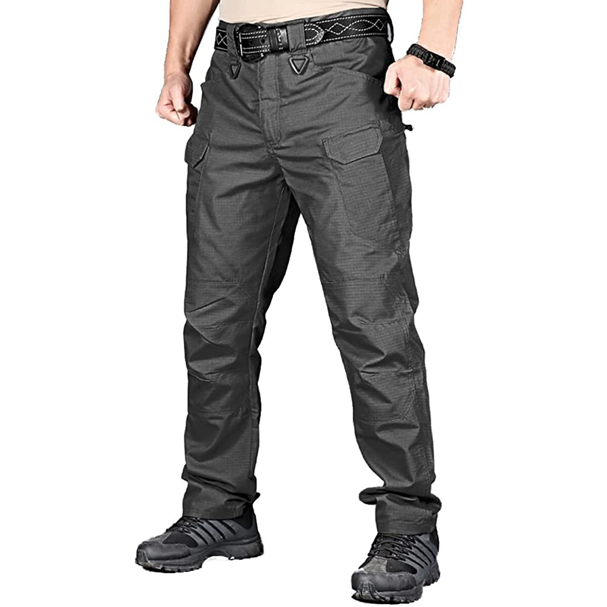 Mens Tactical Cargo Trousers Waterproof Hiking Military Outdoor Working Pants US