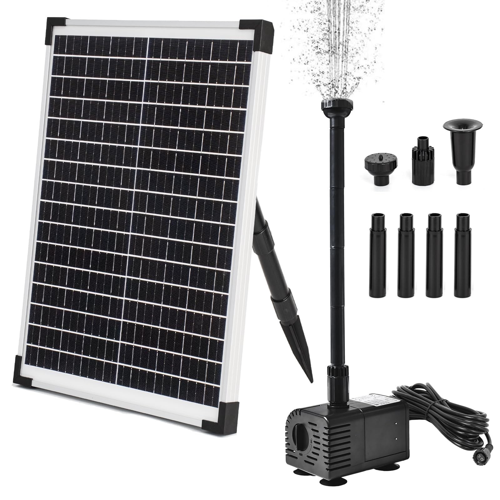 Eco-Worthy Solar Water Fountain Pump Kit 449 Gph Flow 25W Adjustable Dry-Run
