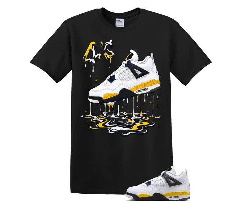 Dripping Shoe 4'S Shirt to Match Jordan Retro 4 Tour Yellow Matching Sneaker