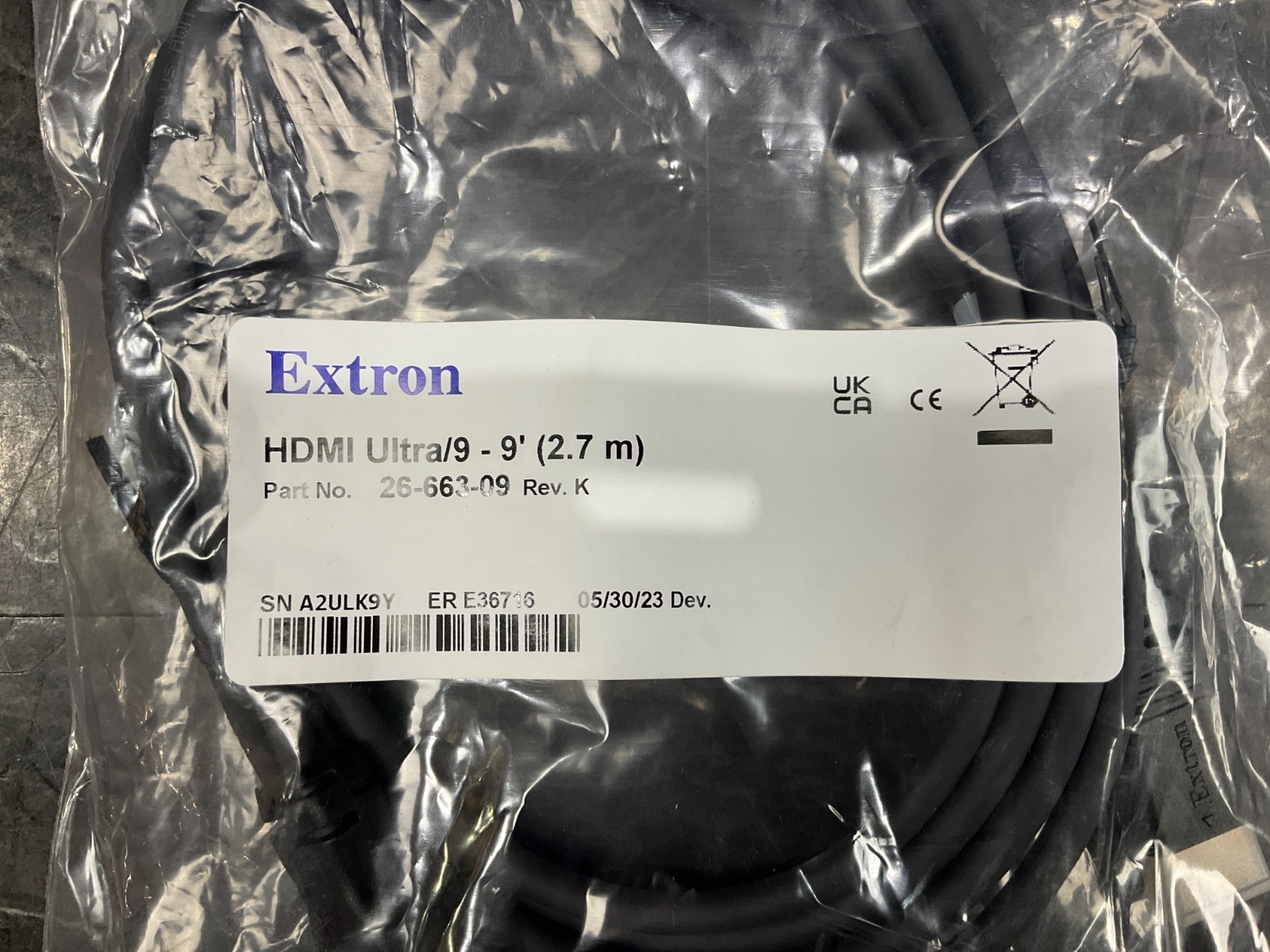 Extron HDMI Ultra Series 2.7M 26-663-09 ✅ ❤️️ ✅ ❤️ BRAND NEW ✅ ❤️️ ✅ ❤️