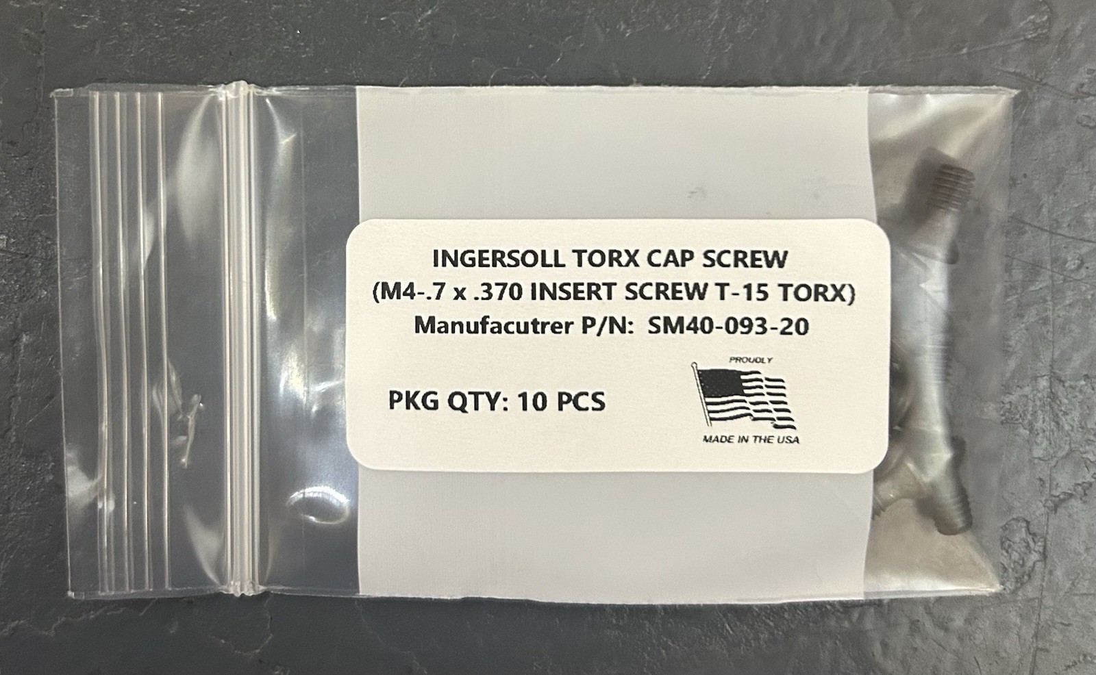 50 Pieces Ingersoll SM40-093- Insert Screws MS-1986, SR14-544S, SE02-82 (A175)