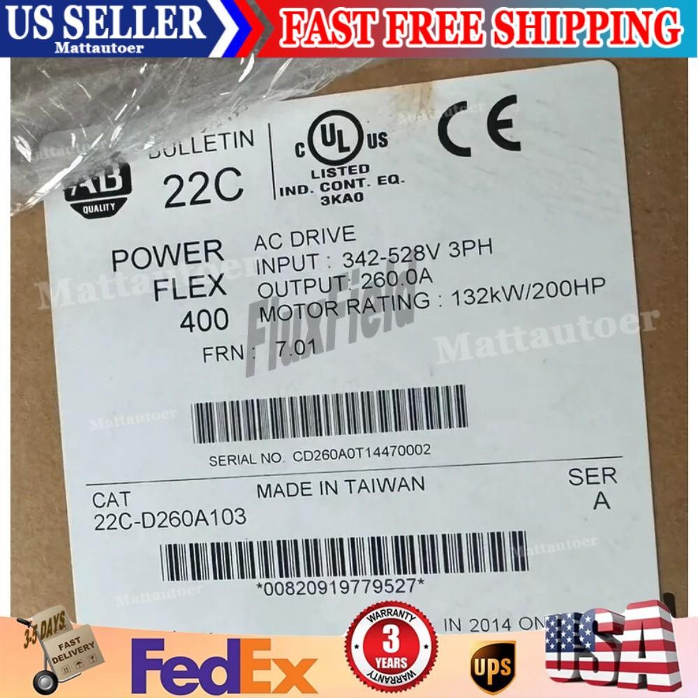 22C-D260A103 New AB 22CD260A103 PowerFlex 400 132kW 200HP AC Drive