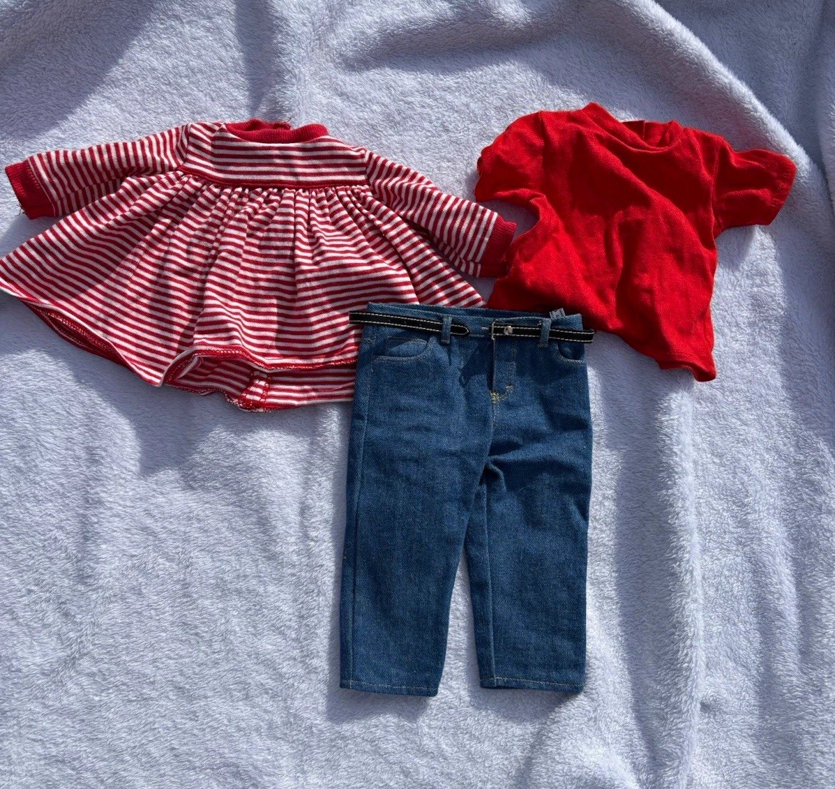 Rare Pleasant Company Vintage Doll Clothes Lot 3pc Shirt Denim Pants 1992, 1995 Rare Pleasant Company Vintage Doll Clothes Lot 3pc Shirt Denim Pants 1992, 1995