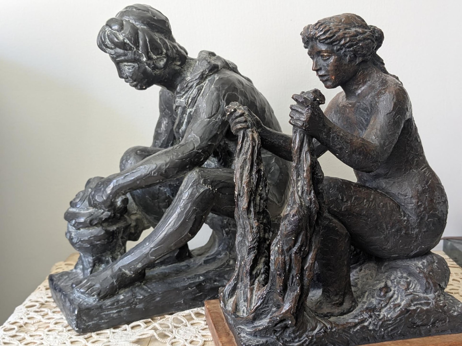 Rare pair of sculptures after Renoir\'s L\'Eau (Water) and Le Fer (Fire)