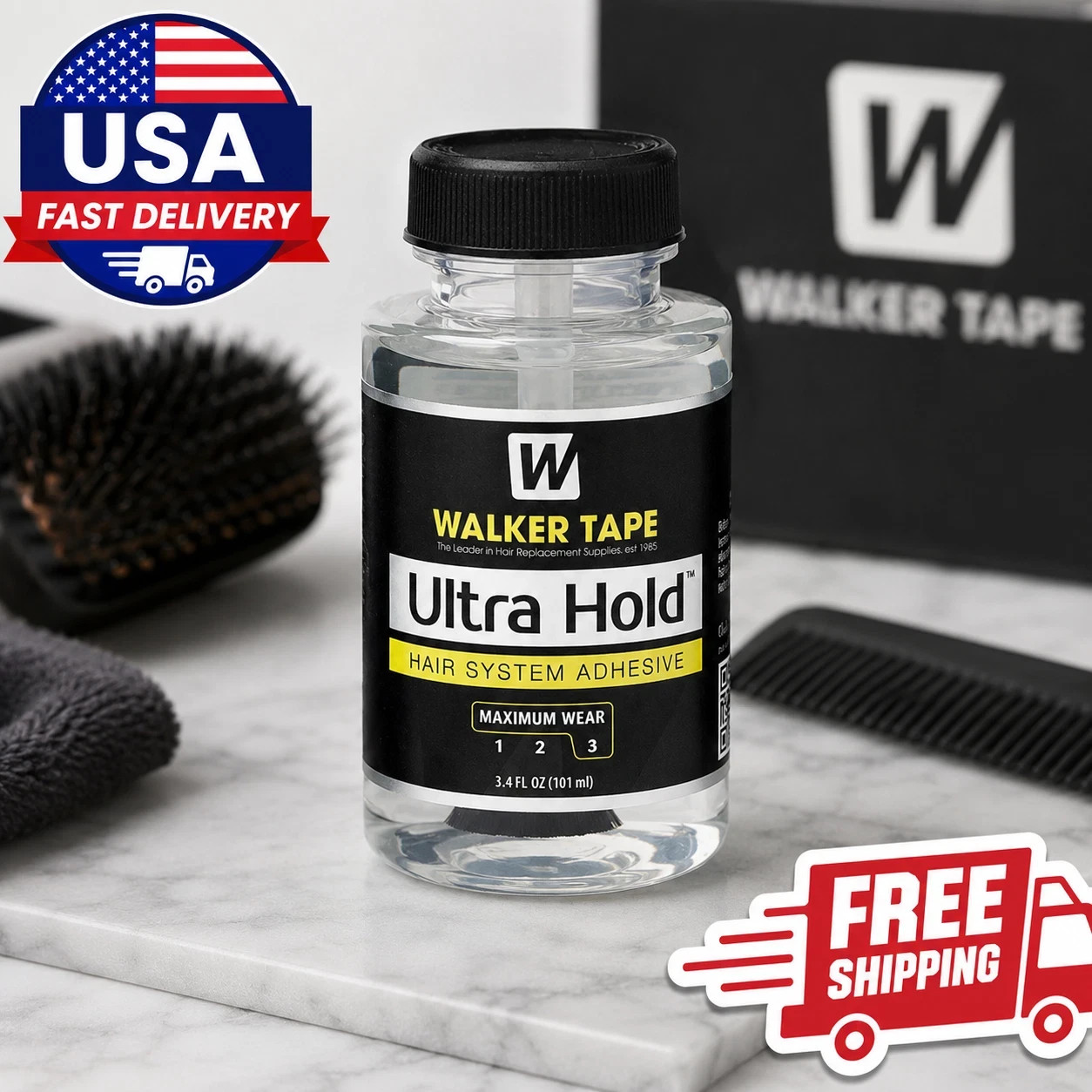 Walker Tape Ultra Hold Lace Wig Glue Waterproof Clear Brush On Adhesive 101 ml