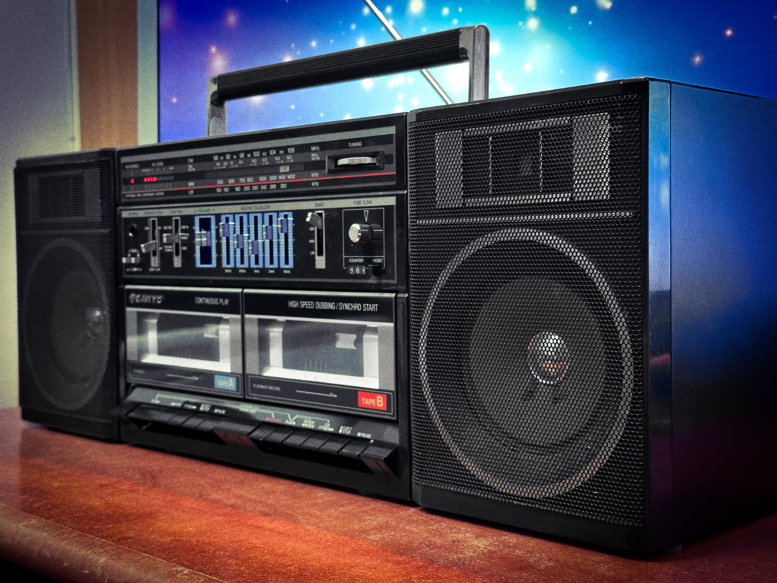 SANYO BOOMBOX 🌈RaRe🌈 Vintage Stereo Cassette Recorder