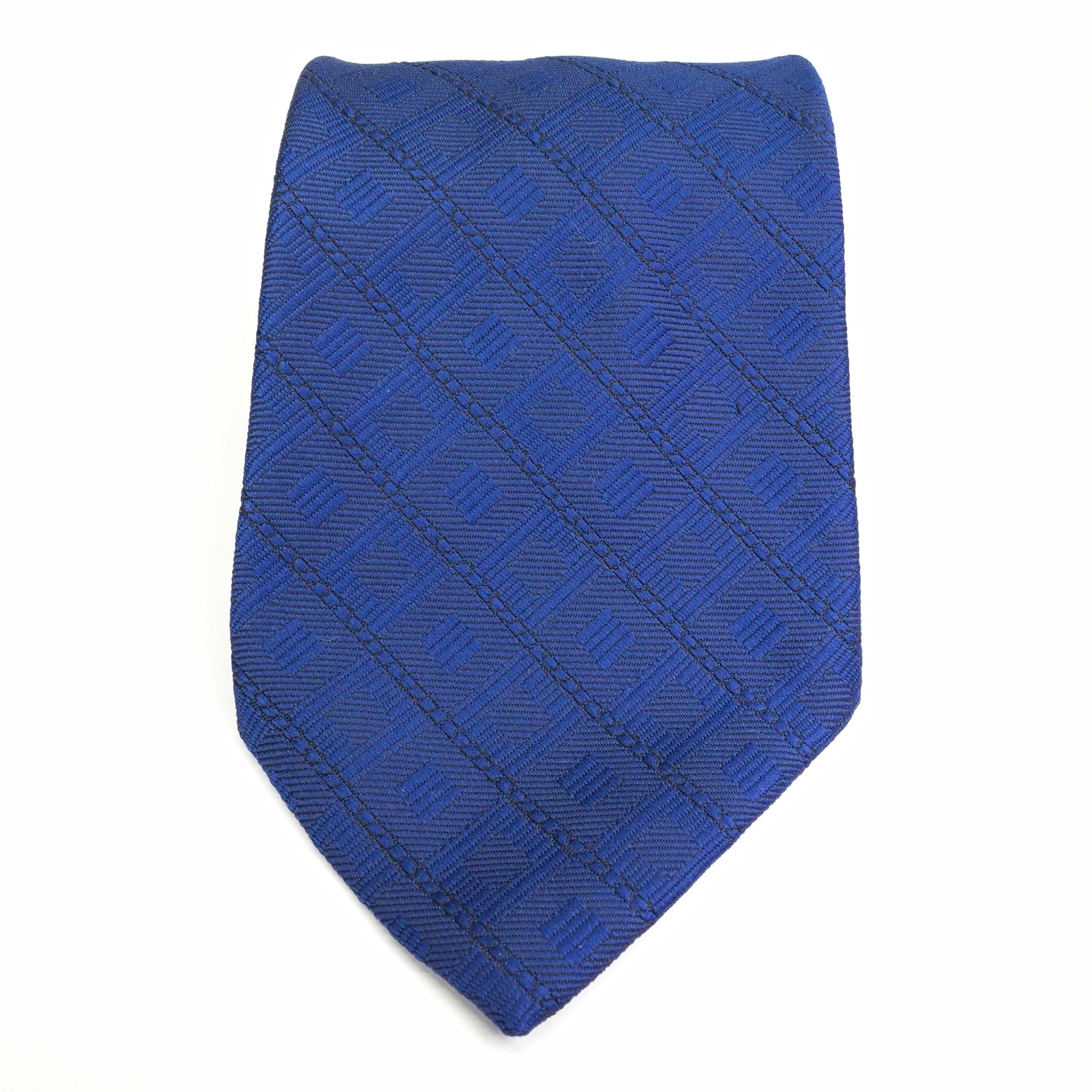 Vintage Sears The Men’s Store Navy Blue Geometric Woven Polyester Tie