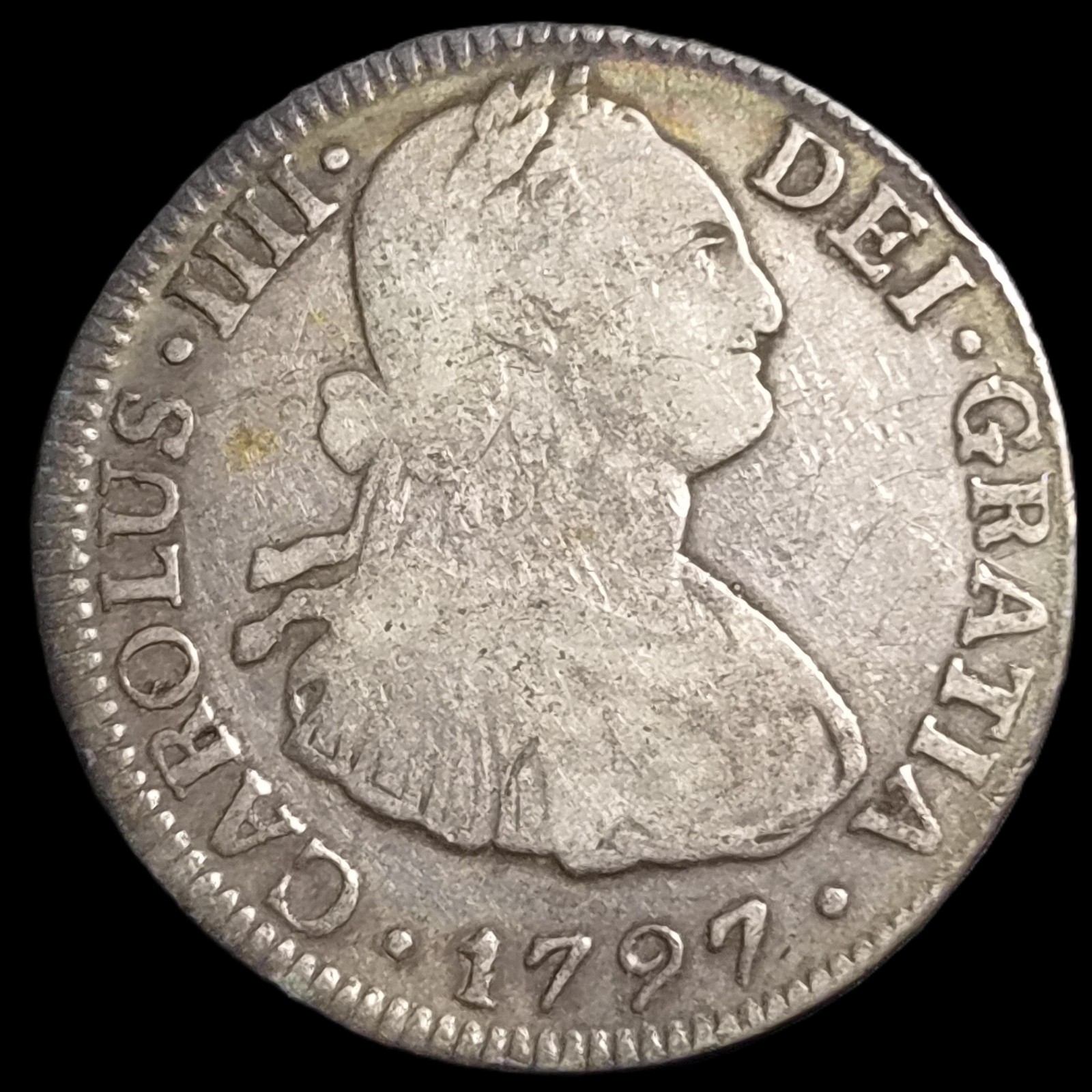 Mexico Spanish Colonial 2 Reales Carol Carolus IIII 1797 Mo FM Nice Toning