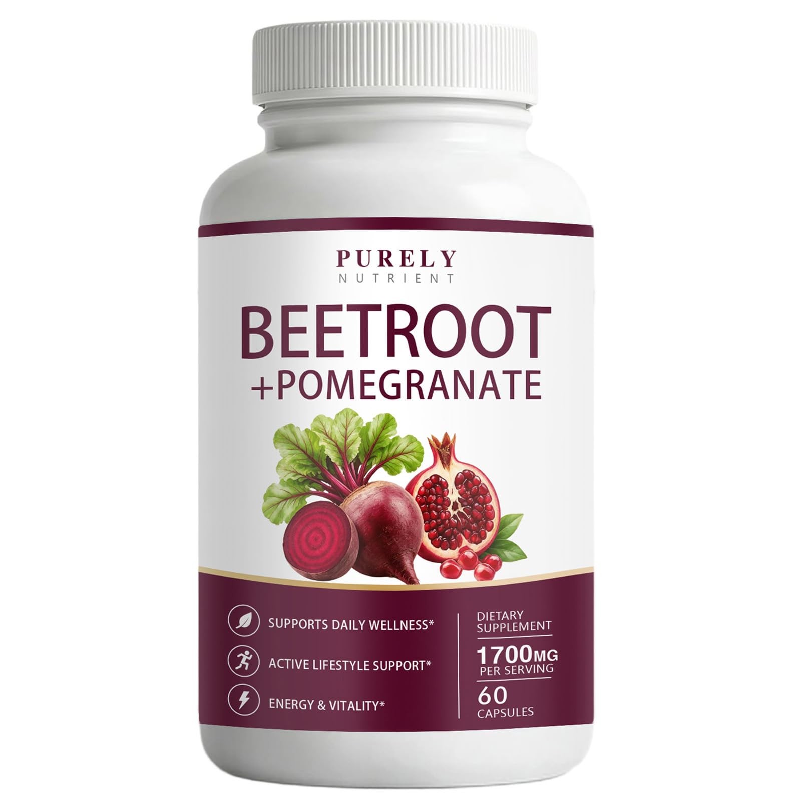 splendorintl Purely Nutrient Beetroot + Pomegranate Capsules, 60 Capsules