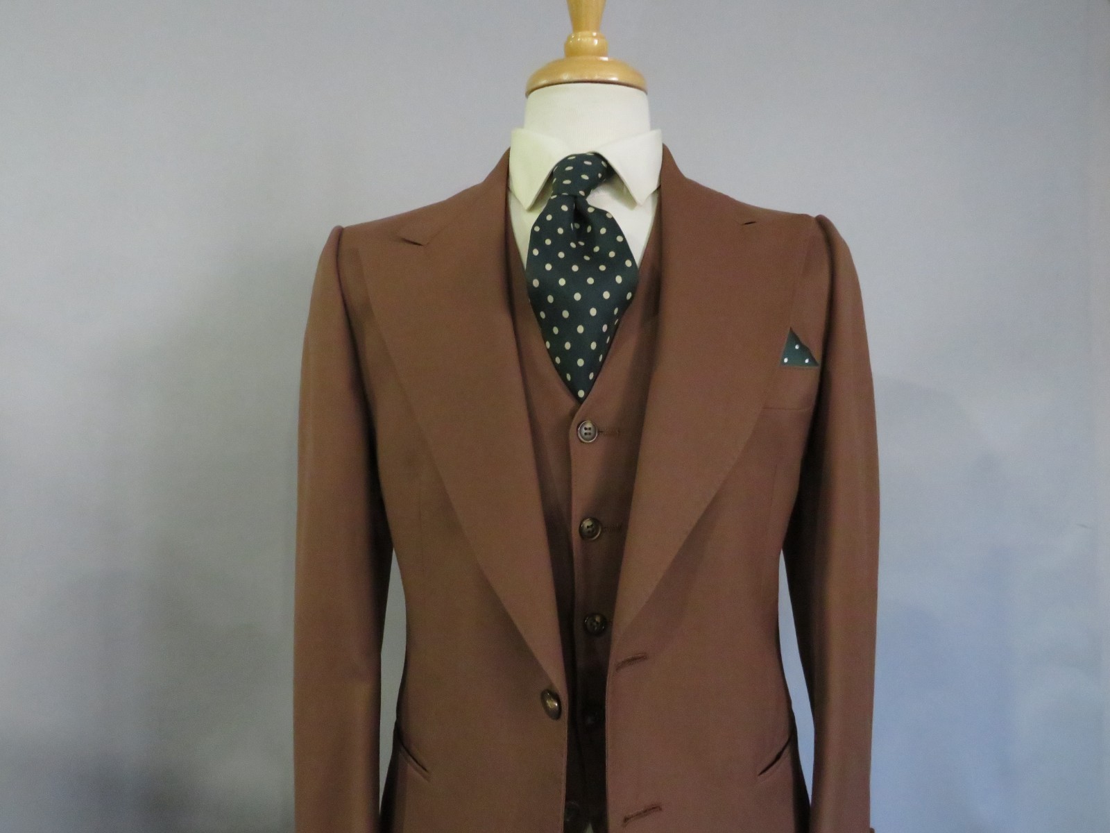 VTG JULES GILLETTE Union made USA Brown twill three piece suit 38 R