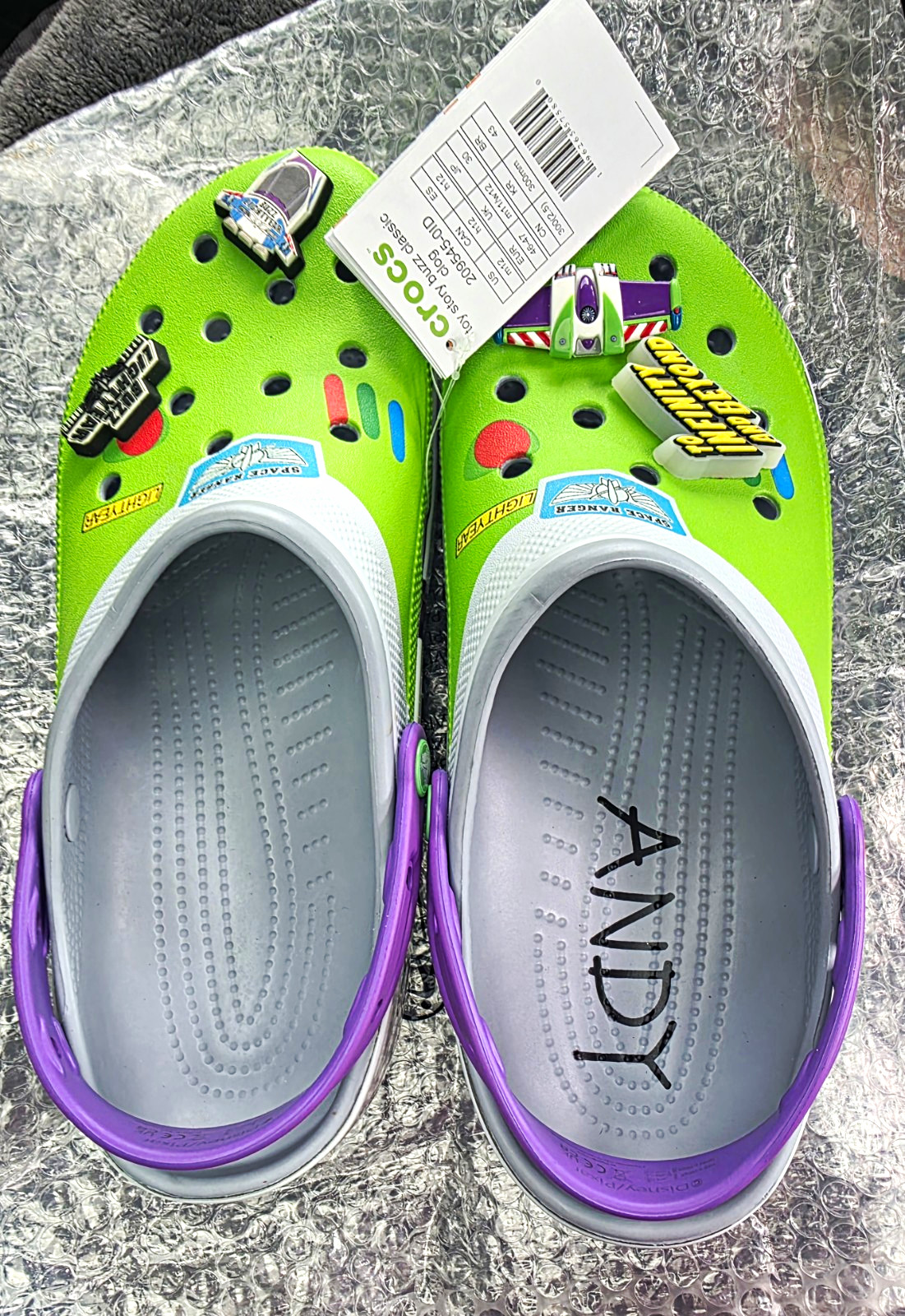 Crocs Buzz Lightyear Toy Story Unisex Kids Clog Green/Purple US 12