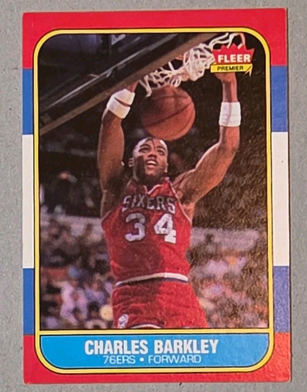 Fleer 1986-87 Charles Barkley Rookie Base Philadelphia 76ers #7 Basketball Fleer 1986-87 Charles Barkley Rookie Base Philadelphia 76ers #7 Basketball