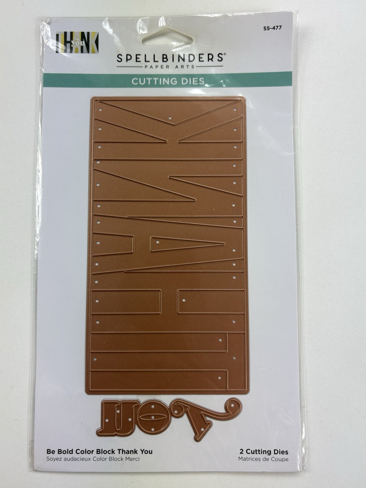 Spellbinders Be Bold Color Block Thank You Cutting Dies 2 Piece MPN S5-477 2021 Spellbinders Be Bold Color Block Thank You Cutting Dies 2 Piece MPN S5-477 2021