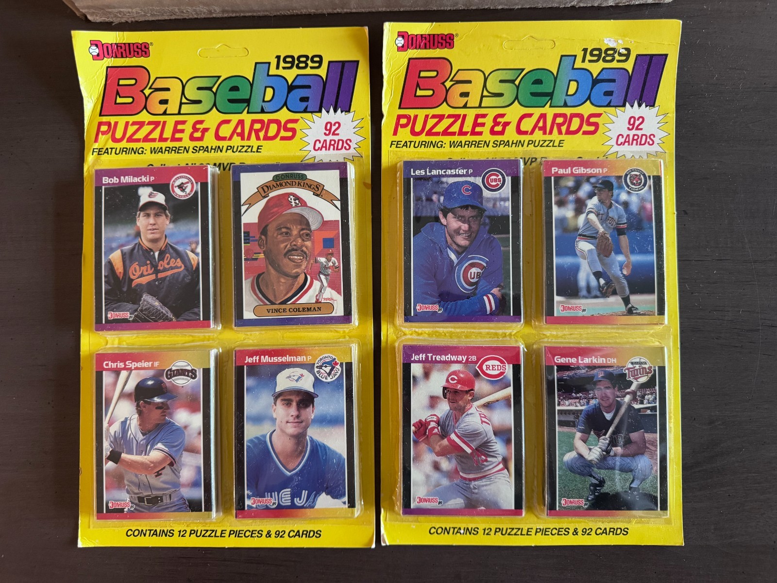 1989 Donruss Baseball Display Packs (2) of 184 Cards Griffey Jr Rated Rated RC?