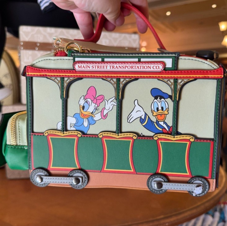 Disney Parks Loungefly Main Street Transportation Trolley Bag Mickey & Friends