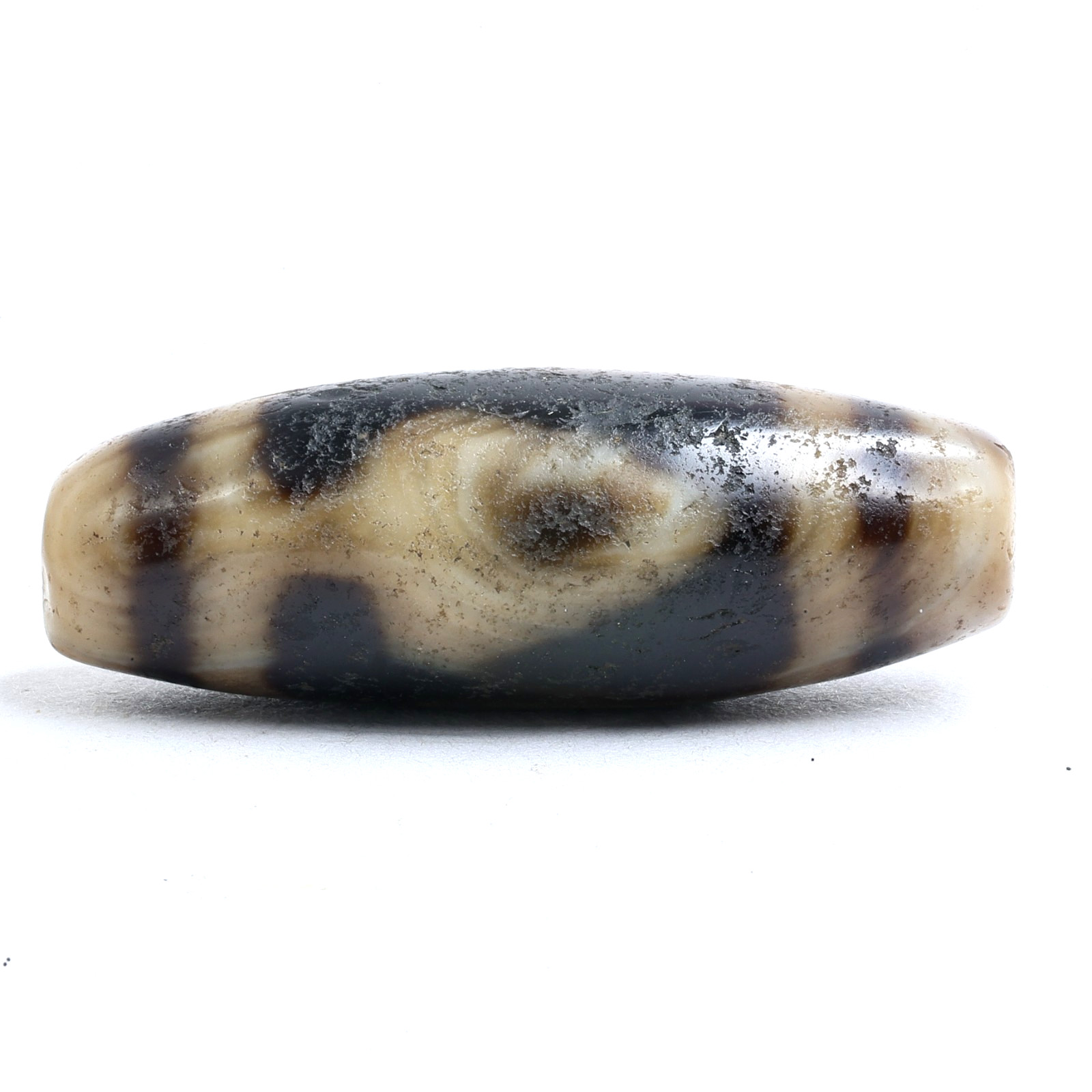 Rare Tibetan Bodhi Tree Eye-in-Eye Agate Dzi Bead Handmade Protective Amulet