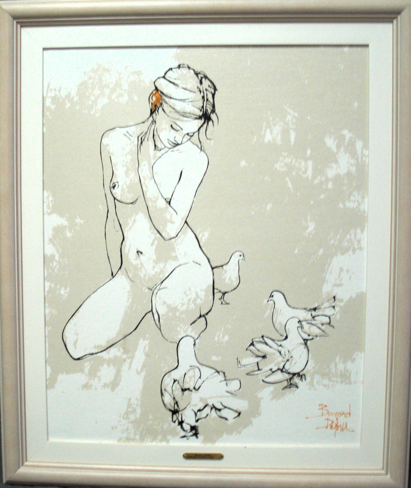 Nude: Young Girl with Doves - Bernard Dufour