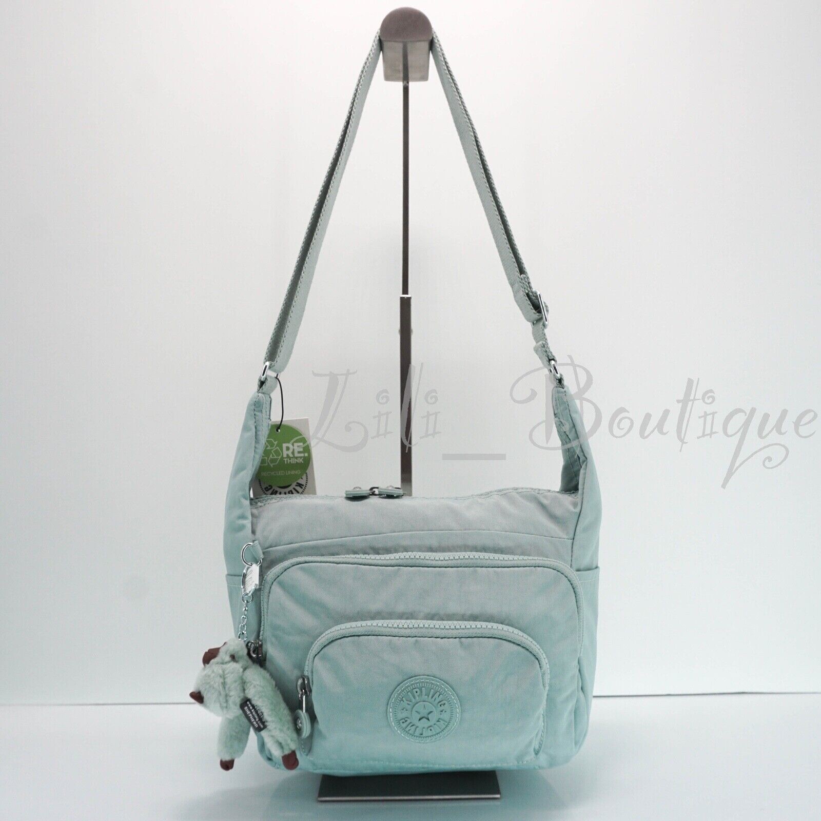 NWT Kipling KI1998 Erica S Small Tote Crossbody Bag Purse Polyamide Serene Green