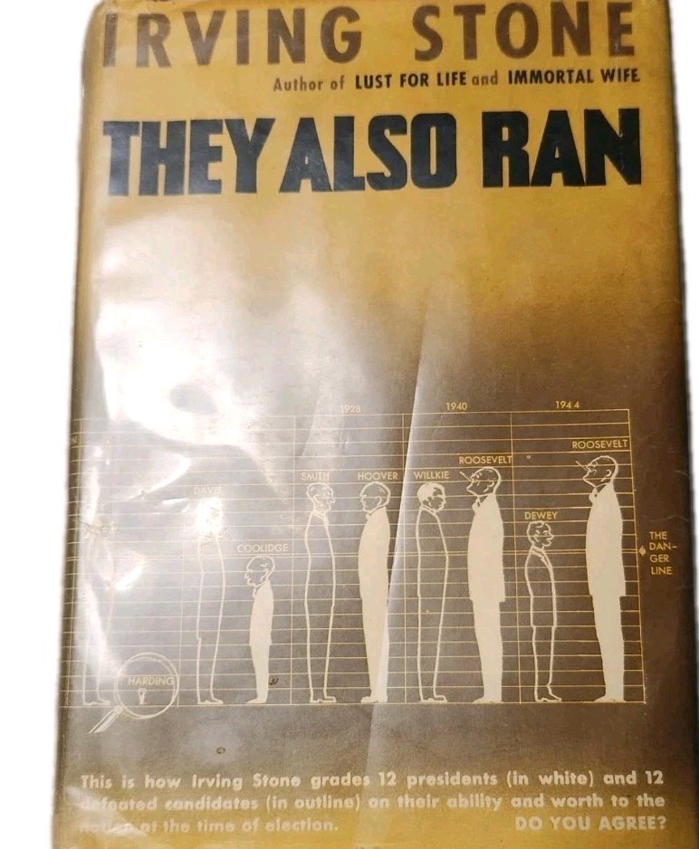 Vintage 1945 They Also Ran by IRVING STONE United States History DJ HC RARE Vintage 1945 They Also Ran by IRVING STONE United States History DJ HC RARE