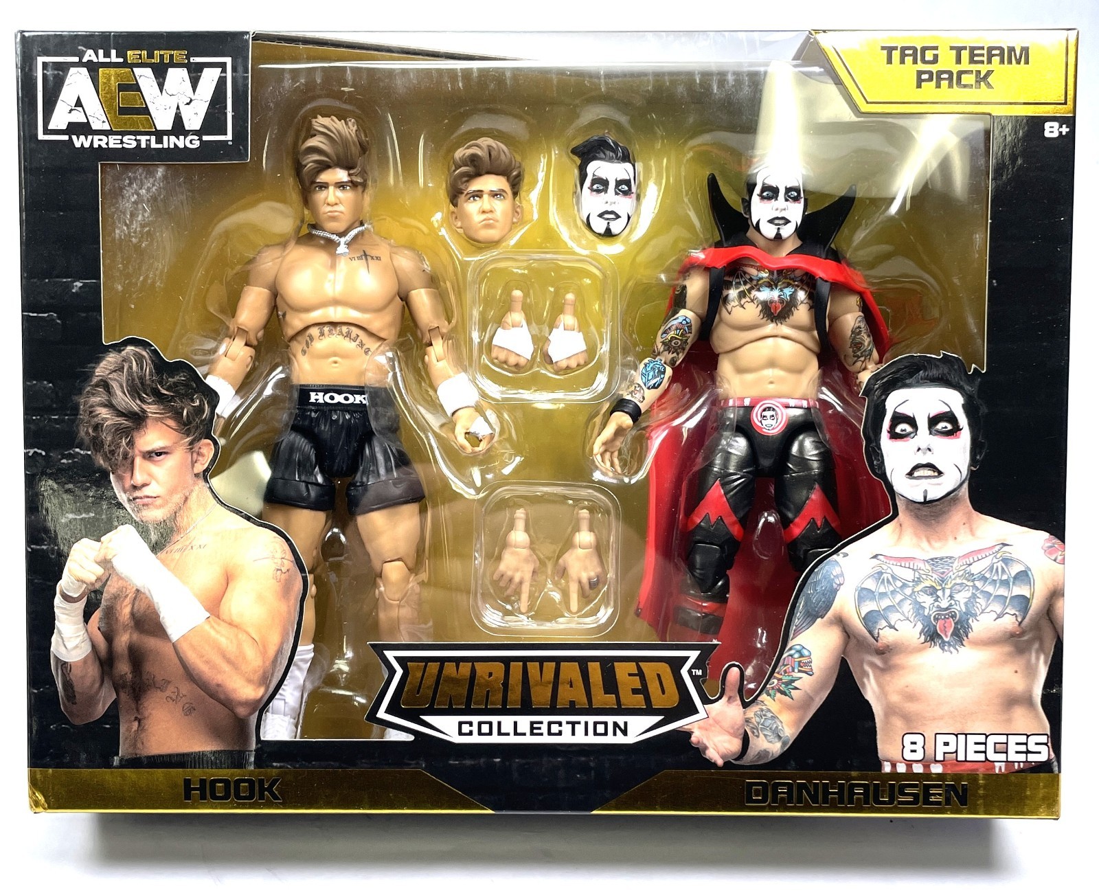 Danhausen & Hook AEW Unrivaled Tag Team Pack Action Figure Set Jazwares New NIB