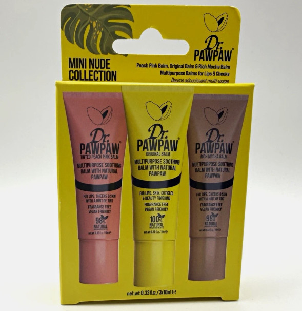 Dr. PAWPAW Mini Nude Collection 3pc Balm Set Peach Pink Original