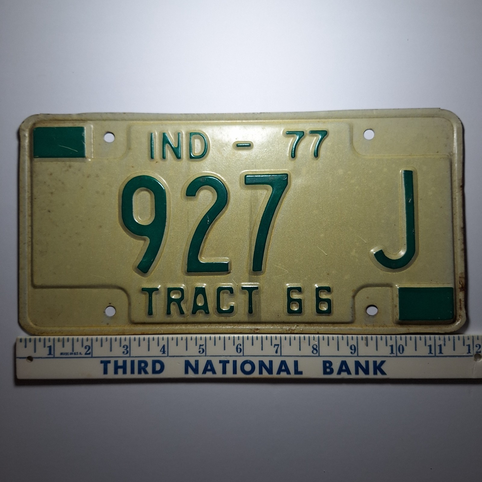 vintage Indiana tractor tag, 1977 vintage Indiana tractor tag, 1977