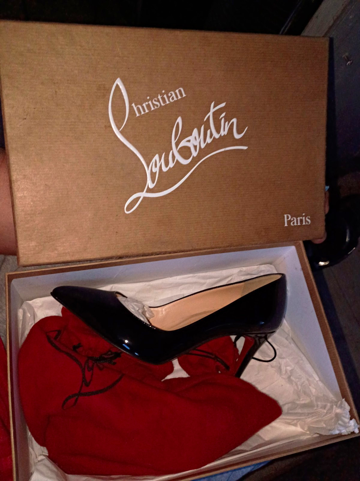 Christian Louboutin Black Patent Leather Pointed Toe Stiletto Pumps EU 36 Christian Louboutin Black Patent Leather Pointed Toe Stiletto Pumps EU 36