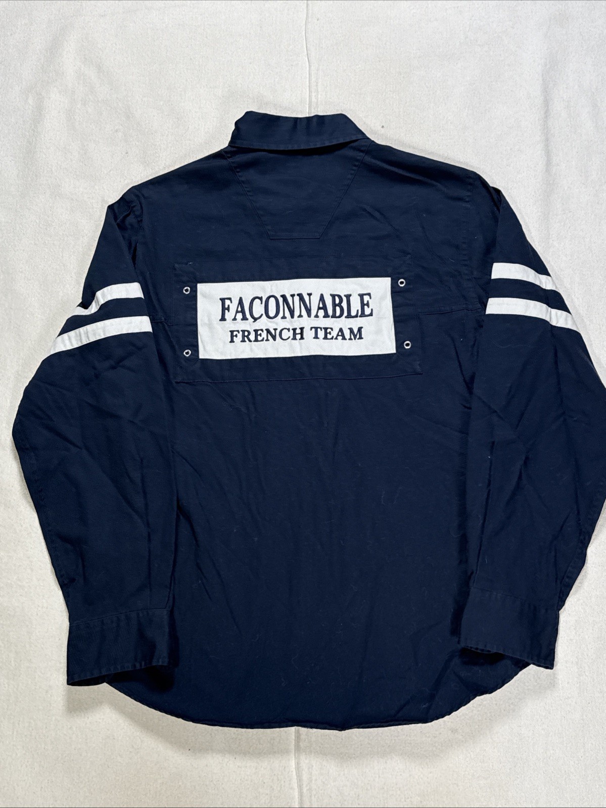 VTG Faconnable French  Team  Shirt Mens Sm Long Sleeve French Team Navy Blue