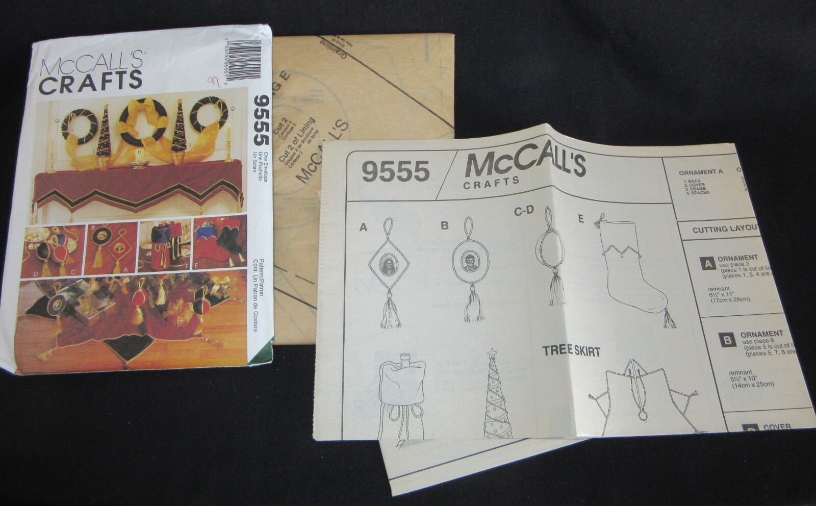Vintage McCall\'s Crafts Pattern #9555 Christmas Decorating Gift Bag UNCUT FF