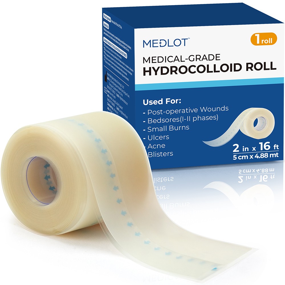Hydrocolloid Roll for Wound Care 2in x 16ft Medical Grade Hydrocolloid Bandage