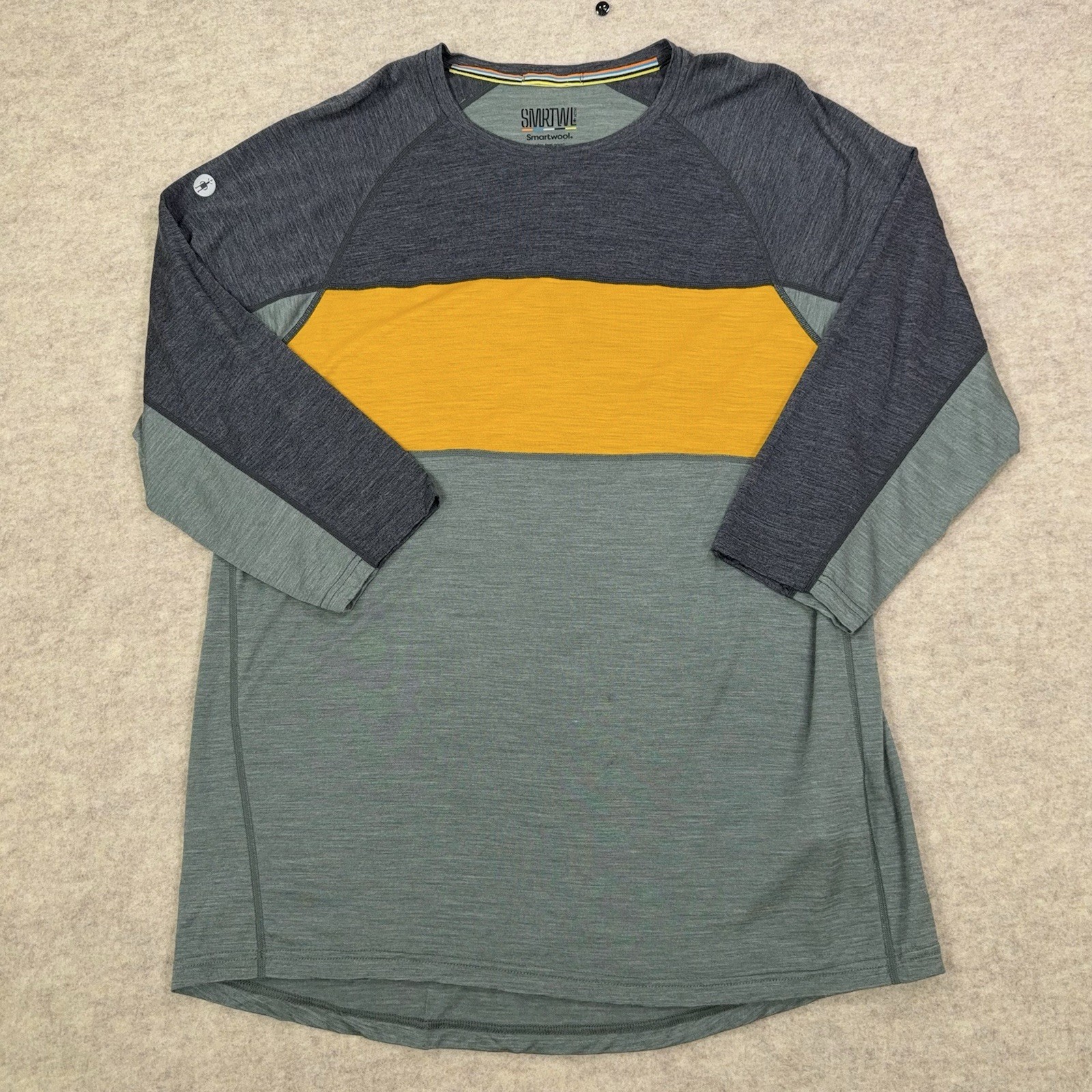 Smartwool Merino Sport 120 Mens M Mountain Bike 3/4 Sleeve Jersey Wool Blend