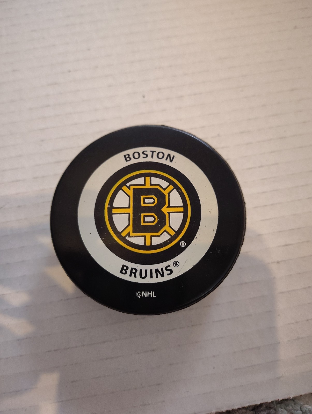 Vintage Boston Bruins NHL Inglasco Official Game Puck