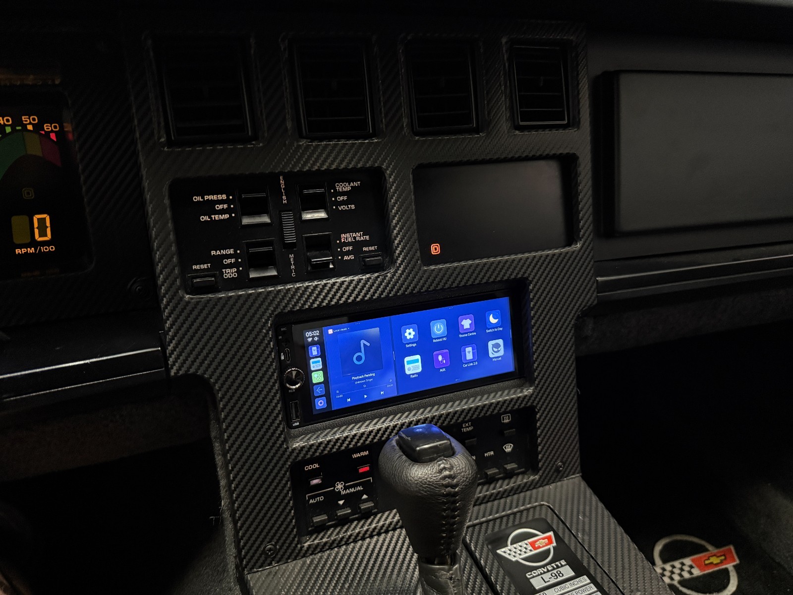 '84-'89 Chevy C4 Corvette Gen 2 1.5 DIN Radio & Adapter